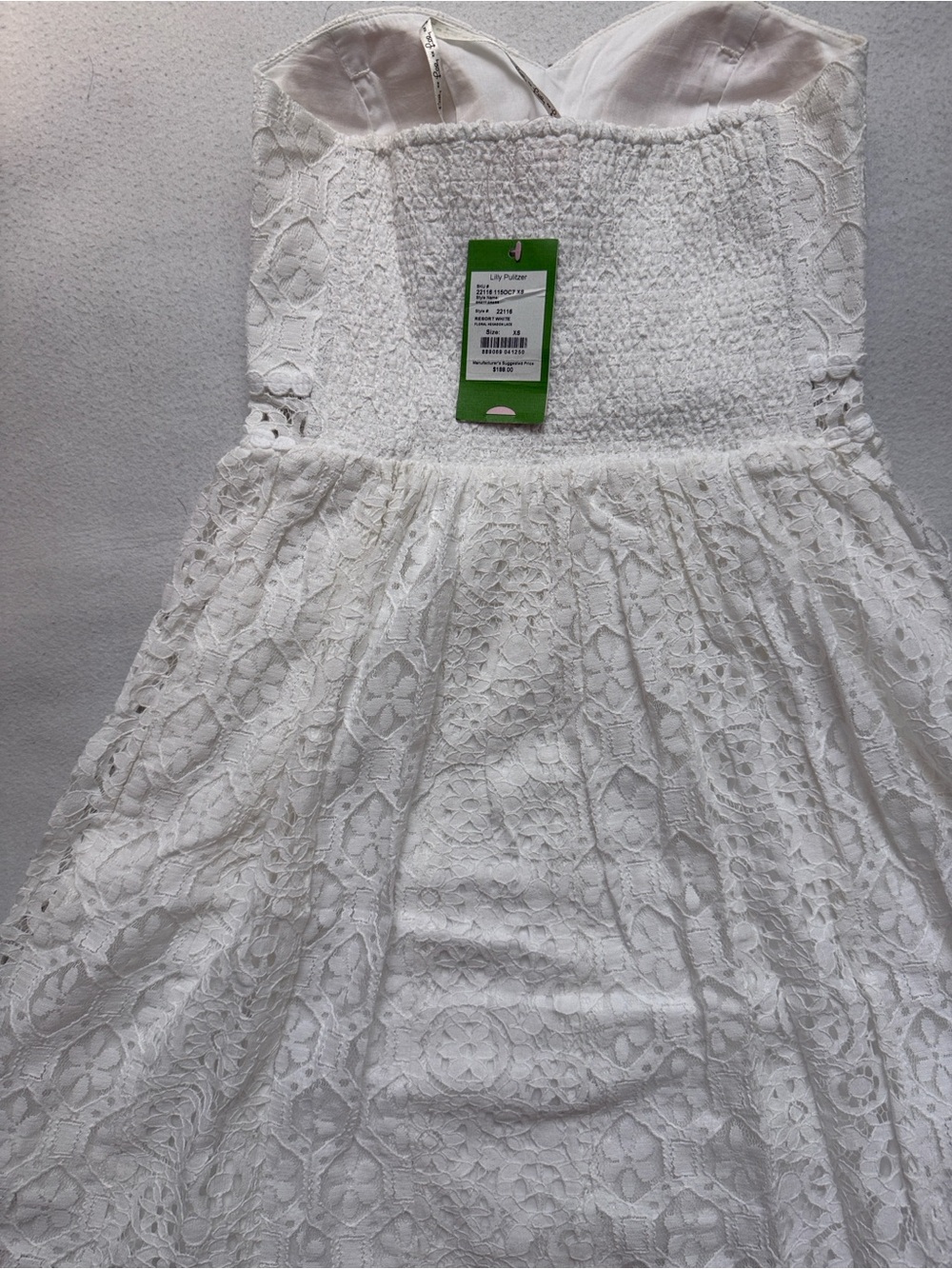 Lilly Pulitzer Brett Dress Resort White Floral hexagon Lace XS - Picture 4 of 5